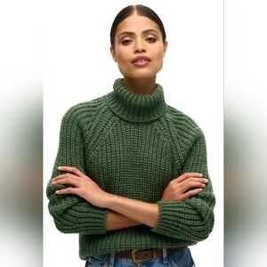 Women's Green Turtleneck Sweater